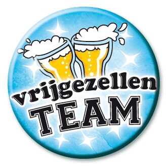 paperdreams vrijgezellen button - blauw - feestartikelen - vrijgezellenteam - voor heren