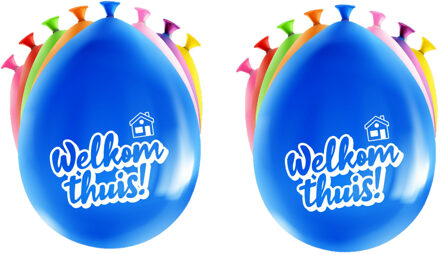 paperdreams Welkom thuis Ballonnen - 16x - multi kleuren - versiering/feestartikelen