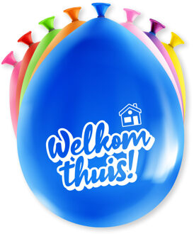 paperdreams Welkom thuis thema Ballonnen - 8x - multi kleuren - Versiering/feestartikelen - Ballonnen Multikleur