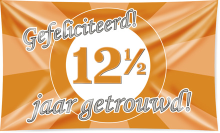 paperdreams XXL Gevel vlag - 12,5 jaar getrouwd goud