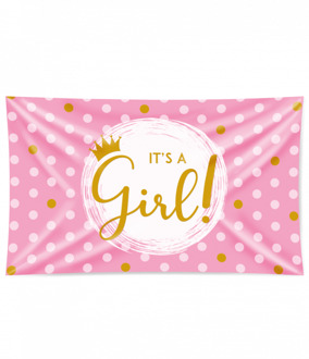 paperdreams XXL vlag - It's a girl ! roze