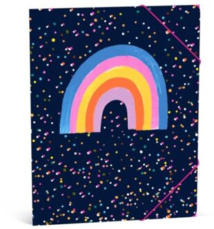 Papersalad - elastomap a4, regenboog