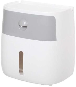 Papier Houder 4 In 1 Functie Waterdichte Zaagtand Voor Keuken, Woonkamer, Kamers, Badkamers, office 8.06*5.11*8.25'' Grijs