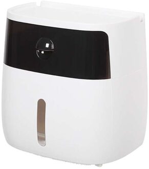 Papier Houder 4 In 1 Functie Waterdichte Zaagtand Voor Keuken, Woonkamer, Kamers, Badkamers, office 8.06*5.11*8.25'' zwart