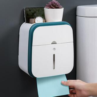 Papier Houder Waterdicht Wc Roll Dispenser Draagbare Opbergdoos Woonkamer Slaapkamer Muur Gemonteerde Tissue Doos Blackish groen