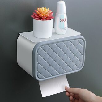 Papier Houder Waterdicht Wc Roll Dispenser Draagbare Opbergdoos Woonkamer Slaapkamer Muur Gemonteerde Tissue Doos grijs wit