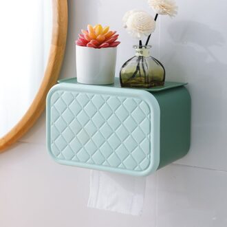 Papier Houder Waterdicht Wc Roll Dispenser Draagbare Opbergdoos Woonkamer Slaapkamer Muur Gemonteerde Tissue Doos groen