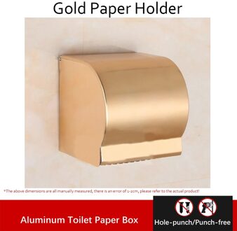 Papier Houders Badkamer Armatuur Hardware Punch-Gratis Toiletpapier Dispenser Stand Handdoek Waterdicht Rolhouder Sanitair goud 12cm