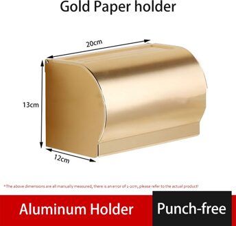Papier Houders Badkamer Armatuur Hardware Punch-Gratis Toiletpapier Dispenser Stand Handdoek Waterdicht Rolhouder Sanitair goud 20cm