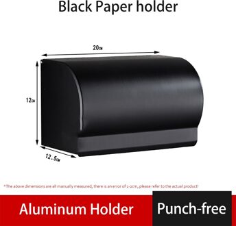 Papier Houders Badkamer Armatuur Hardware Punch-Gratis Toiletpapier Dispenser Stand Handdoek Waterdicht Rolhouder Sanitair zwart 20cm