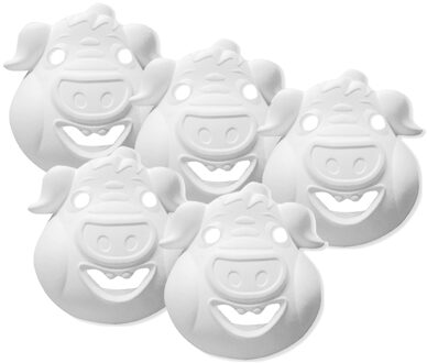 Papier mache dieren masker - 10x - varken - 22 x 22 cm - grimeer masker - zelf beschilderen