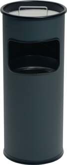 Papierbak 17 l Metaal (Ã x h) 260 mm x 620 mm Antraciet met asbak 1 stuk(s)