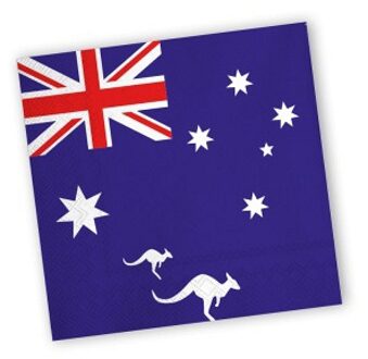 Papieren Australie vlag thema servetten 20 st - Feestservetten Multikleur