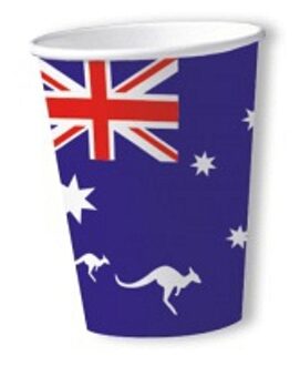 Papieren Australische vlag thema bekers 24x stuks - Feestbekertjes Multikleur