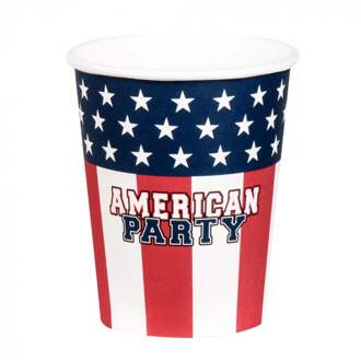 Papieren Bekertjes American Party (10st) Multikleur - Print