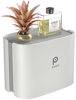 Papieren Handdoek Dispenser Wall Mounted No-boren Papieren Handdoek Houder Dispenser Thuis Toiletpapier Dispenser Vuilniszakken Dispenser Grijs