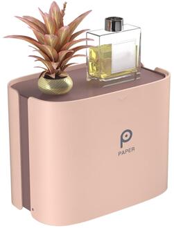 Papieren Handdoek Dispenser Wall Mounted No-boren Papieren Handdoek Houder Dispenser Thuis Toiletpapier Dispenser Vuilniszakken Dispenser Roze