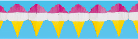 Papieren ijsjes zomer thema feestslinger 3 meter Multi