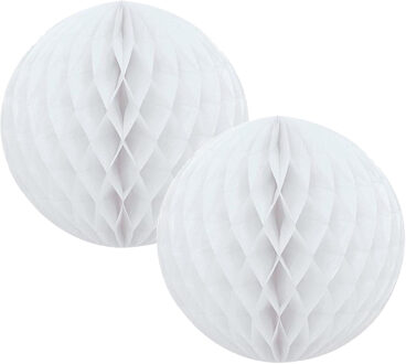 Papieren kerstballen - 4x - wit - 10 cm - kerstversiering