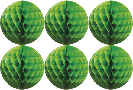 Papieren kerstballen - 6x - groen - 10 cm - kerstversiering