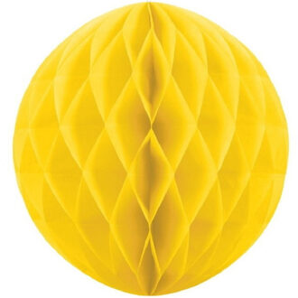 Papieren kerstballen - geel - 10 cm - kerstversiering