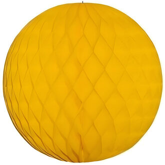 Papieren kerstballen - goudgeel - 10 cm - kerstversiering