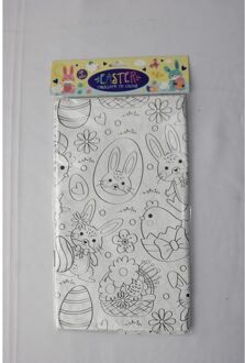 Papieren Paastafelkleed om in te kleuren