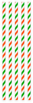 Papieren Rietjes Groen/Wit/Rood (20st) Multikleur - Print