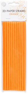 Papieren Rietjes Oranje (20st)