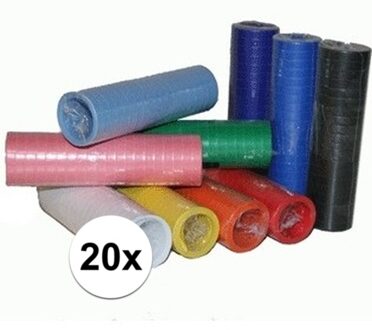 Papieren Serpentines pakket - 20x stuks - in diverse kleuren - 400 cm