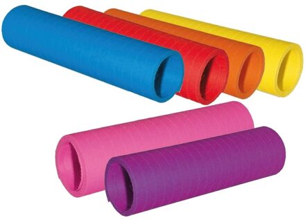 Papieren Serpentines voordeel pakket - 12x stuks - in diverse kleuren - werpen - 400 cm per rol