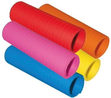 Papieren Serpentines voordeel pakket - 6x stuks - in diverse kleuren - werpen - 400 cm per rol
