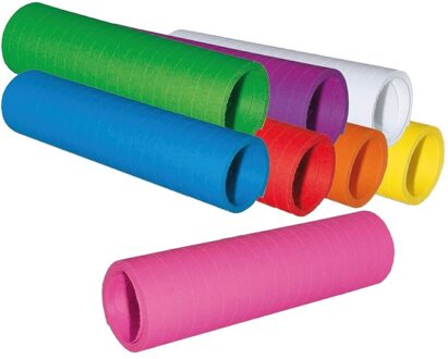 Papieren Serpentines voordeel pakket - 8x stuks - in diverse kleuren - werpen - 400 cm per rol