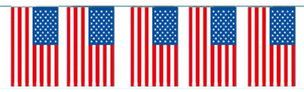 Papieren slinger Amerika 4 meter - Amerikaanse vlag -  USA Supporter feestartikelen - Landen decoratie/versiering
