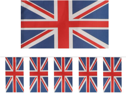 Papieren slinger Engeland/uk - 4 meter - Engelse/uk vlag - Supporter feestartikelen Multi
