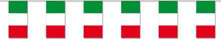 Papieren slinger Italie 4 meter -  Italiaanse vlag - Supporter feestartikelen - Landen decoratie/versiering