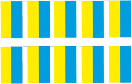 Papieren slinger Oekraine 4 meter - 2x - Oekrainse vlag - Supporter feestartikelen - Landen
