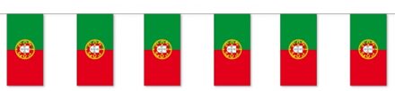 Papieren slinger Portugal - 400 cm - Italiaanse vlaggetjes - Supporters feestartikelen