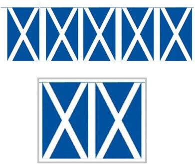 Papieren slinger Schotland 4 meter - Schotse vlag - Supporter feestartikelen - Landen decoratie/versiering