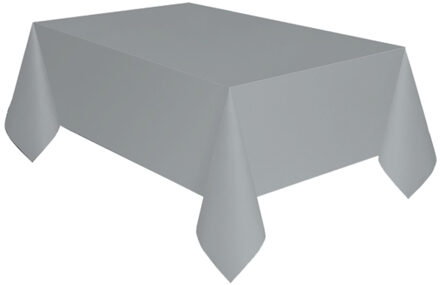 Papieren tafelkleden/tafellakens decoratie zilver grijs 137 x 274 cm