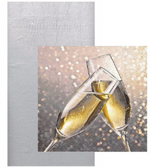 Papieren tafelkleed/tafellaken zilver inclusief oud en nieuw/nieuwjaar servetten Multi