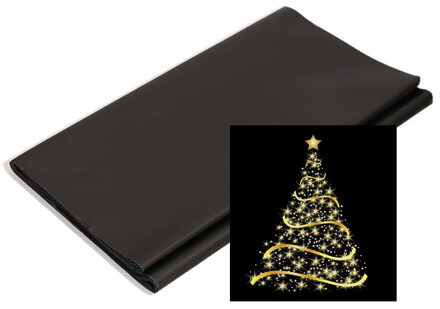 Papieren tafelkleed/tafellaken zwart inclusief kerst servetten Multi