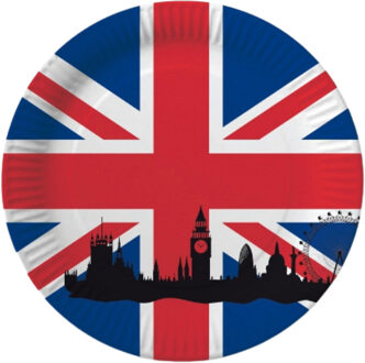 Papieren United Kingdom thema party borden 10x stuks - Feestbordjes Multikleur