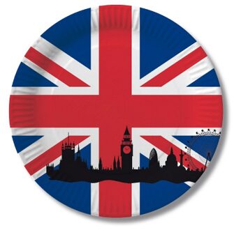 Papieren United Kingdom thema party borden 10x stuks - Feestbordjes Multikleur