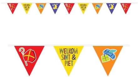 Papieren Vlaggenlijn Welkom Sint en Piet (6m) Multikleur - Print