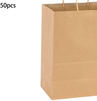 Papieren Zakken 50 Stuks Bags, Party Tassen, Boodschappentassen, Kraft Zakken, Retail Zakken, party Tassen, Papieren Zakken Met Handvatten primary kleur