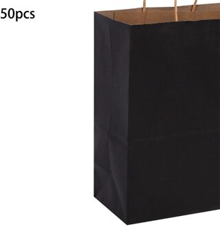 Papieren Zakken 50 Stuks Bags, Party Tassen, Boodschappentassen, Kraft Zakken, Retail Zakken, party Tassen, Papieren Zakken Met Handvatten zwart