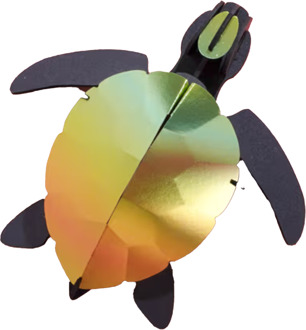 Papieren Zeeschildpad Baby 3D-puzzel - Mango Groen
