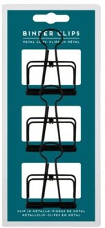 papierklemmen metaal à 3 stuks - zwart