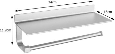 Papierrol Dispenser Plank Zelfklevende Omkeerbare Toiletrolhouder Met Telefoon Plank En Badkamer Haak, moderne Decor Stijl